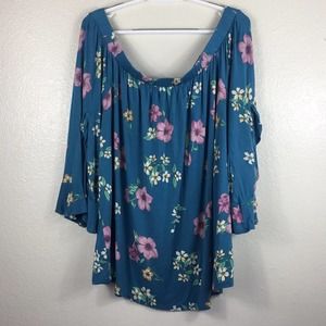 Plus Size 22/24 Lane Bryant Off Shoulder Blouse